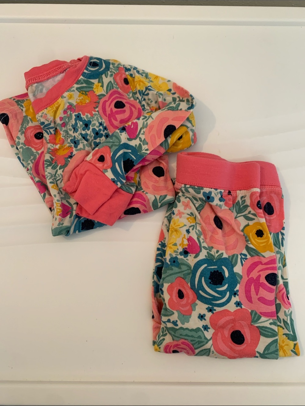 Little Sleepies Floral Pajama Set in Pink, Teal, Yellow
